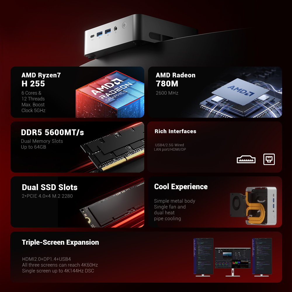 Mini PC 16GB 512GB 7 H255 Mini - Pc Gaming Mini 评论和价格