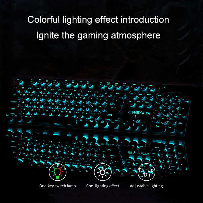 EWEADN Typewriter Gaming Keybo - Pc Gaming Handheld 评论和价格
