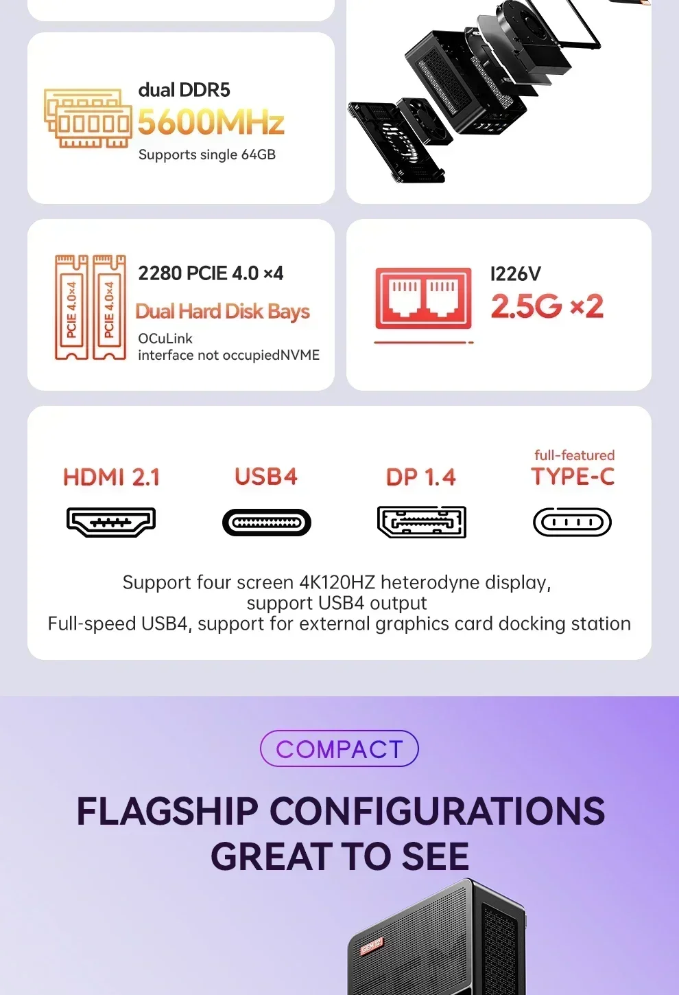 Aoostar GEM12 AMD Ryzen 7 8845 - Pc Gaming Amd Ryzen 7 评论和价格