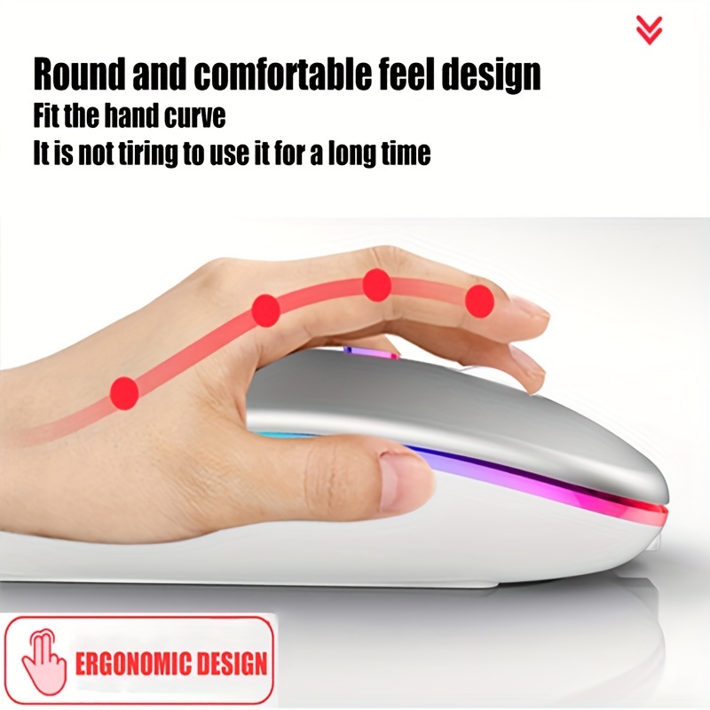 Wireless Mouse RGB Rechargeabl - Pc Gaming Handheld 评论和价格