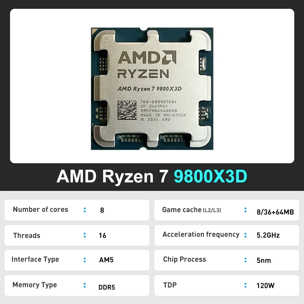 Ryzen 7 9800X3D AMD AM5 Deskto - Pc Gaming Amd Ryzen 7 评论和价格
