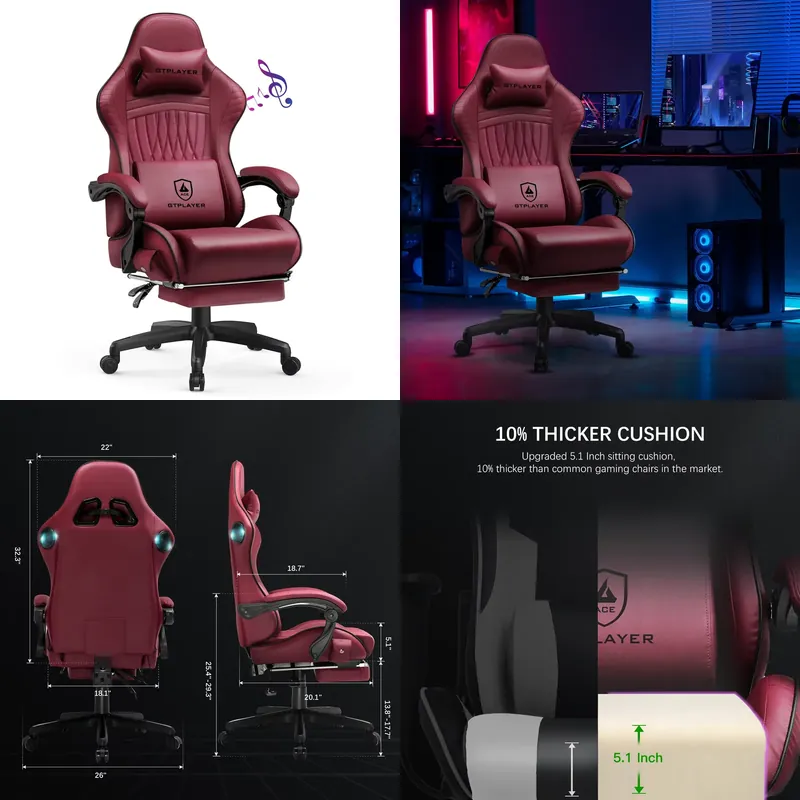 GTPLAYER Gaming Chair with Spe - Pc Gaming Chair 评论和价格