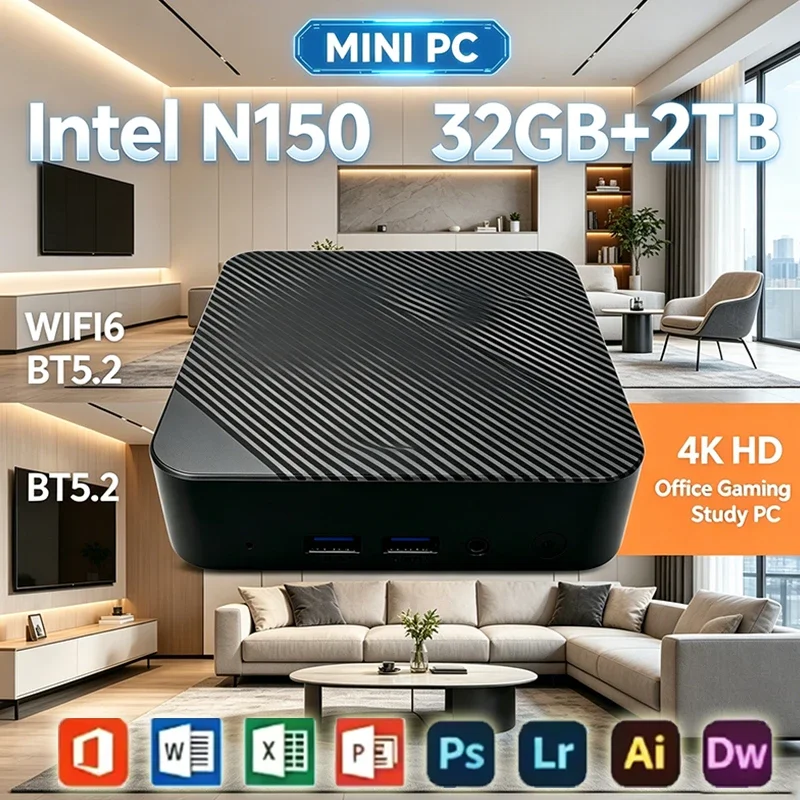 Intel N150 Mini PC Windows 11  - Pc Gaming Ram 32Gb 评论和价格